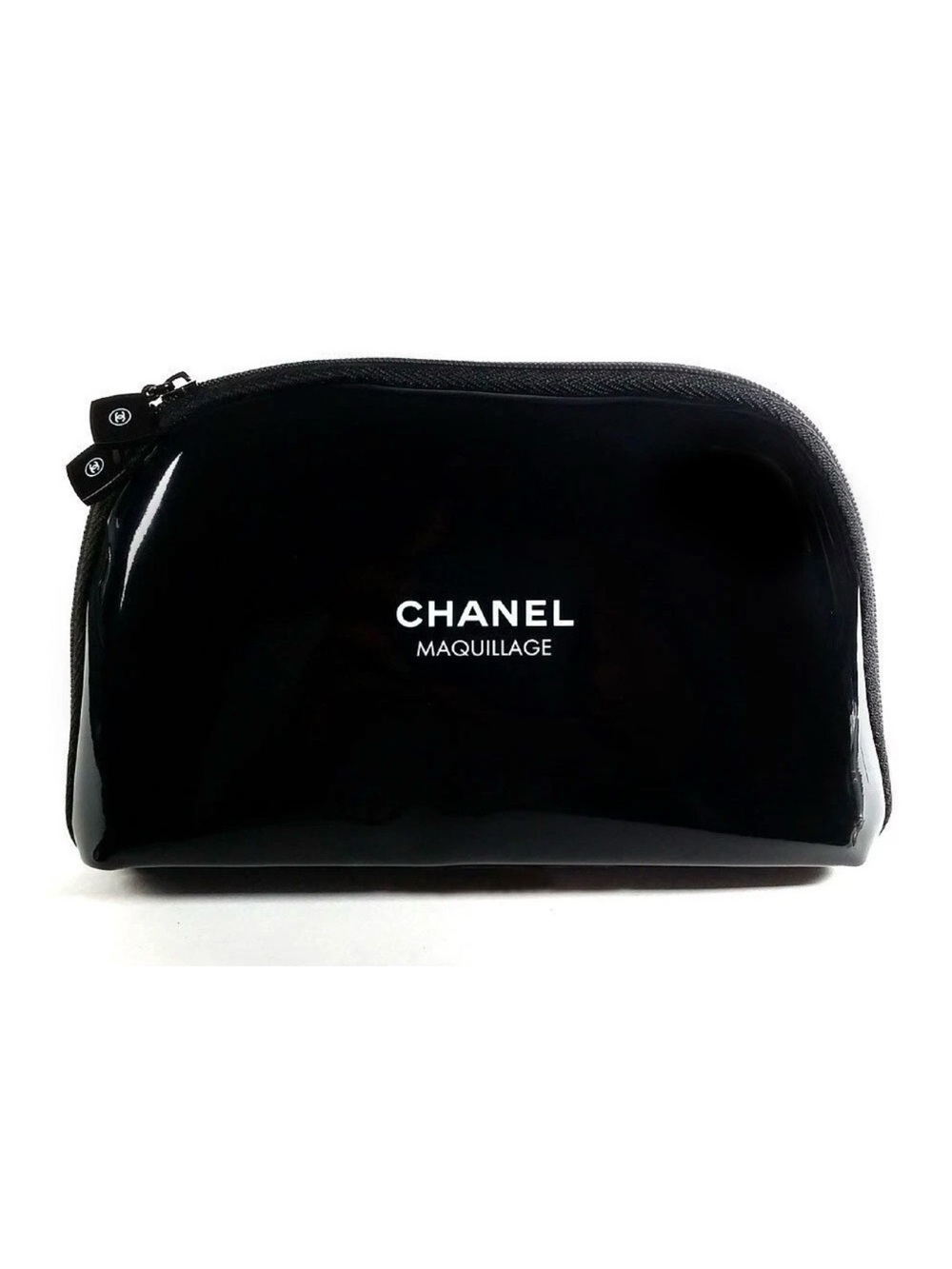 CHANEL Black Maquillage Glossy Cosmetic Pouch